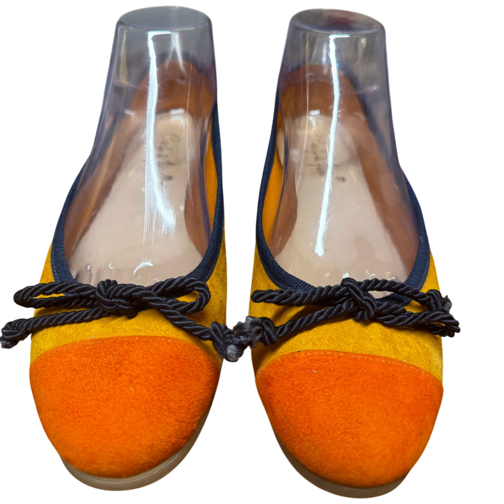 CAMPO de' FIORI Women 38/US 7 Suede Ballet Flats Orange Melon Slip On Shoe Italy - Picture 9 of 12